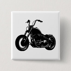 Classic Cruiser Motorcycle Design 2 Inch Square Button