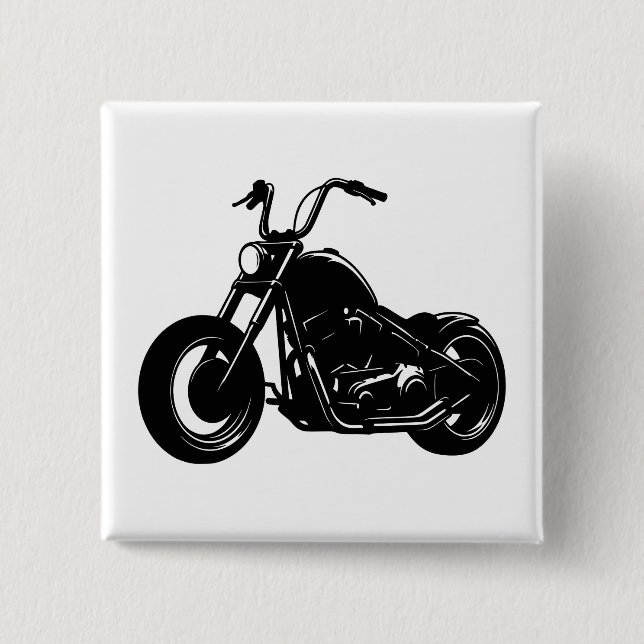 Classic Cruiser Motorcycle Design 2 Inch Square Button (Front)
