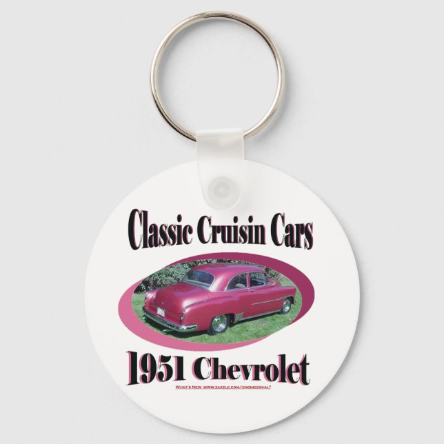 Classic Cruisin Cars 1951 Chevrolet Keychain (Front)