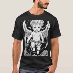 Classic Cupid & Heart Traditional Tattoo Design T-Shirt