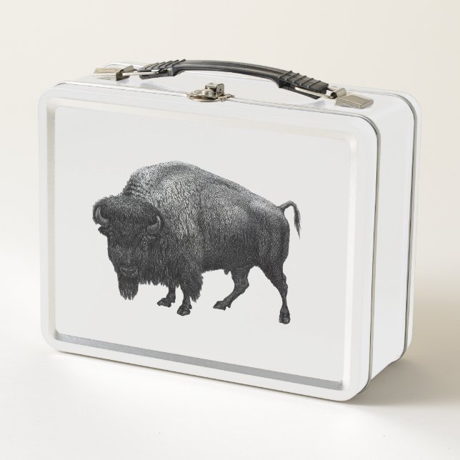 Classic Currency Buffalo and Indian Chief Metal Lunch Box (Front)