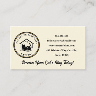 Classic Custom Cattery Business Card 