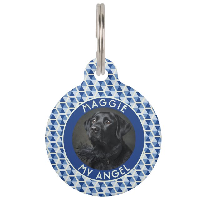 Classic Custom Dog Gift Honeycomb Print Pet Tag (Front)