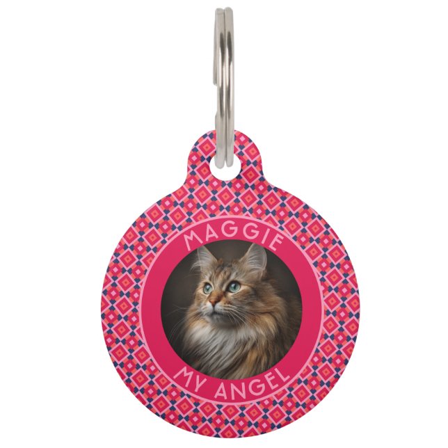 Classic Custom Dog Owner Gift Square Pet Tag (Front)