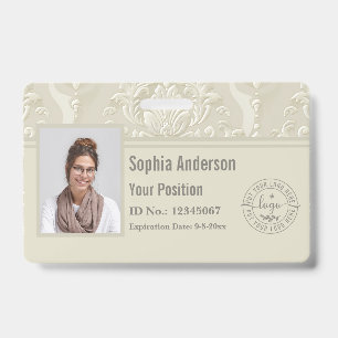 Classic Custom Employee Photo Company QR Code Badge