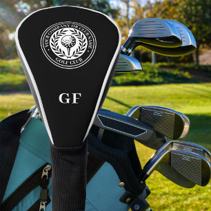Classic Custom Monogram Golf Head Cover Black