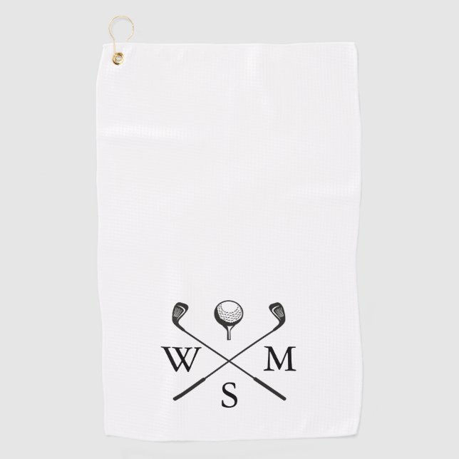 Classic Custom Monogram Initials  Golf Towel (Front)