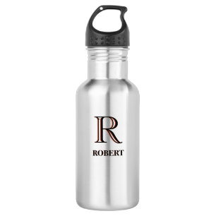 Classic Custom Monogram Name Gold Black 532 Ml Water Bottle