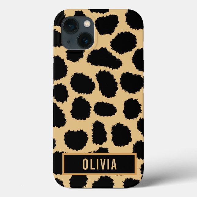Classic Custom Name Cheetah Animal Print Pattern Case-Mate iPhone Case (Back)