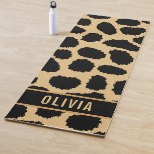 Classic Custom Name Cheetah Animal Print Pattern Yoga Mat