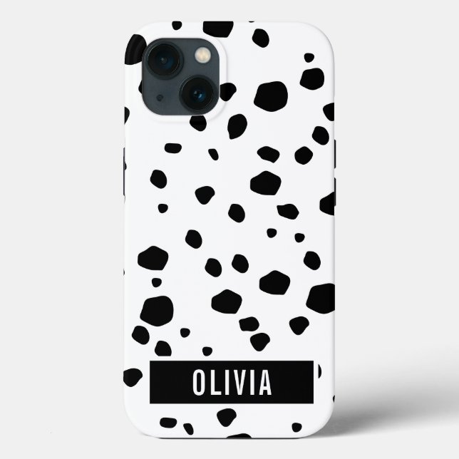 Classic Custom Name Dalmatian Animal Print Pattern Case-Mate iPhone Case (Back)