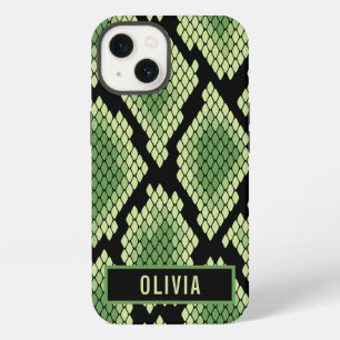 Classic Custom Name Snake Animal Print Pattern iPhone 13 Case