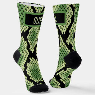 Classic Custom Name Snake Animal Print Pattern Socks
