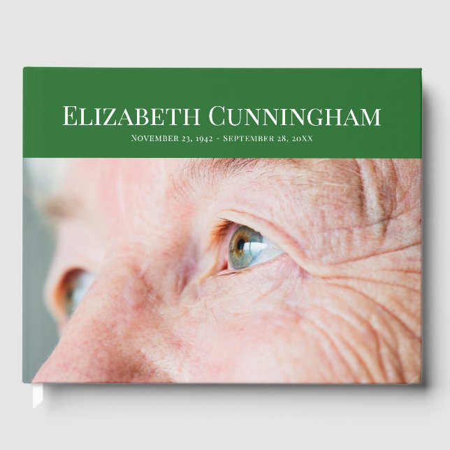 Classic Custom Photo Memorial Guest Book (Front)