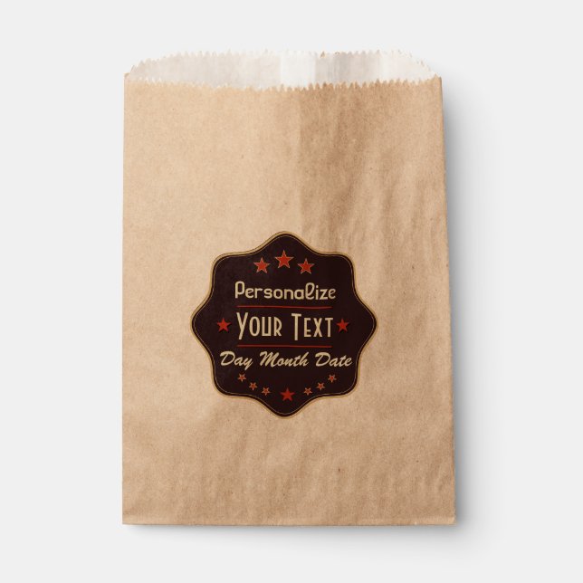 Classic Custom Text Retro Label Favour Bag (Front)