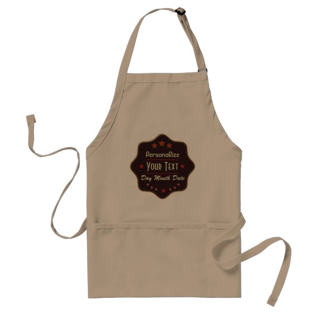 Classic Custom Text Retro Label Standard Apron (Front)