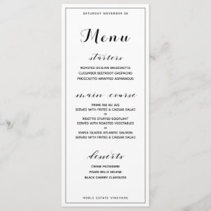 Classic Customizable Basic Dinner Menu