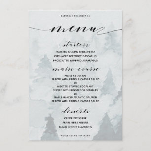 Classic Customizable Winter Theme Dinner Menu