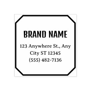 Classic Cut Corner Business Brand Return Address  Rubber Stamp