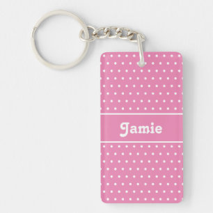 Classic Cute Chic Name Pois rose et blanc