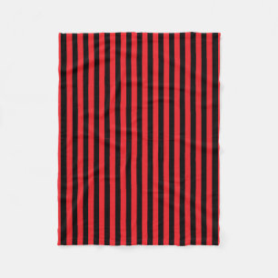 Classic Cute Modern Black and Red Striped  Fleece Blanket