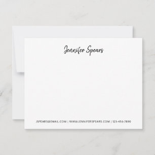 Classic Cute Professional Handwritten Black Script Card