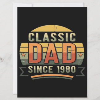 Classic Dad Since 1980 Vintage Retro