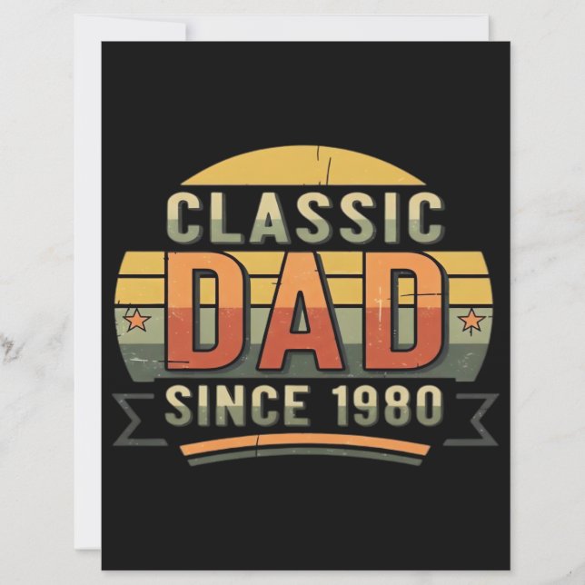 Classic Dad Since 1980  Vintage Retro  (Front)