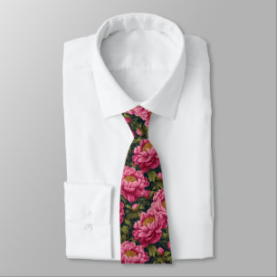 Classic Dads Day Gifts Peonies Flower Tie