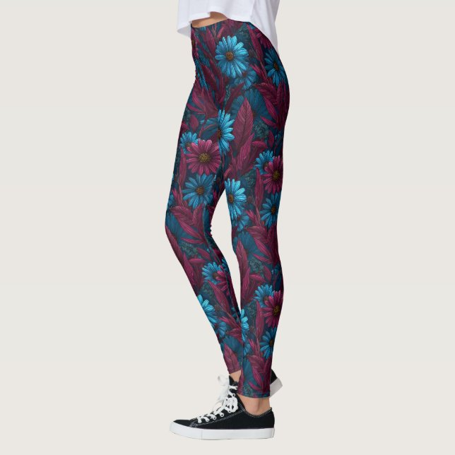 Classic Daisy Petal Workout Weightlifting Leggings (Left)