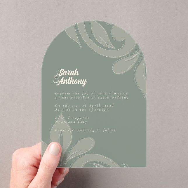 Classic Damask Earthy Wedding Acrylic Invitation (Creator Uploaded)