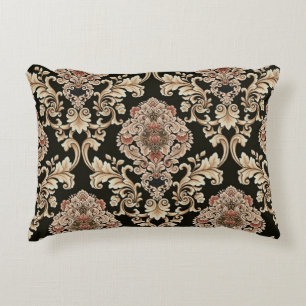 classic damask jacquard pattern with frameabstract accent pillow
