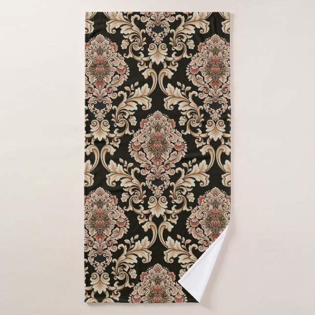 classic damask jacquard pattern with frameabstract bath towel (Bath Towel)