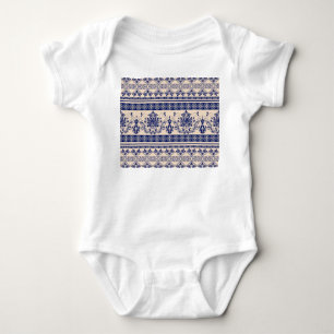 Classic Damask: Ornamental Seamless Wallpaper. Baby Bodysuit
