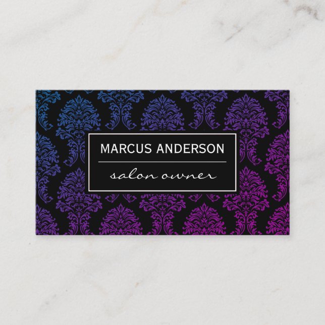 Classic Damask pattern Business Card (Front)