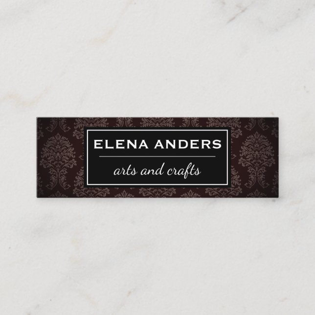 Classic Damask pattern Mini Business Card (Front)