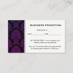 Classic Damask pattern Promotional Appointment Card