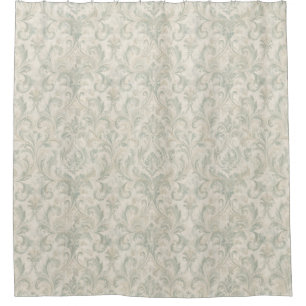 Classic Damask Pattern Sage Green and Beige