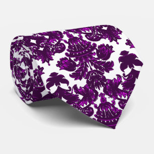Classic Damask Purple Tie