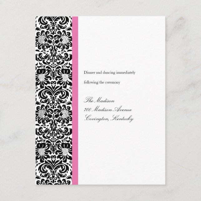 Classic Damask Reception Card (Front)