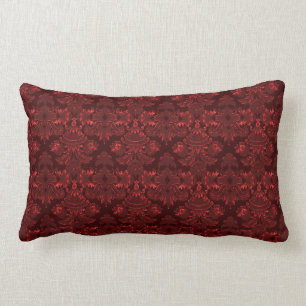 Classic Damask Red Lumbar Pillow