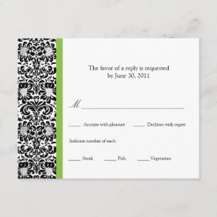 Classic Damask Reply RSVP Card