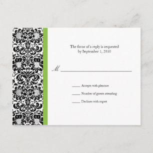 Classic Damask RSVP Postcard