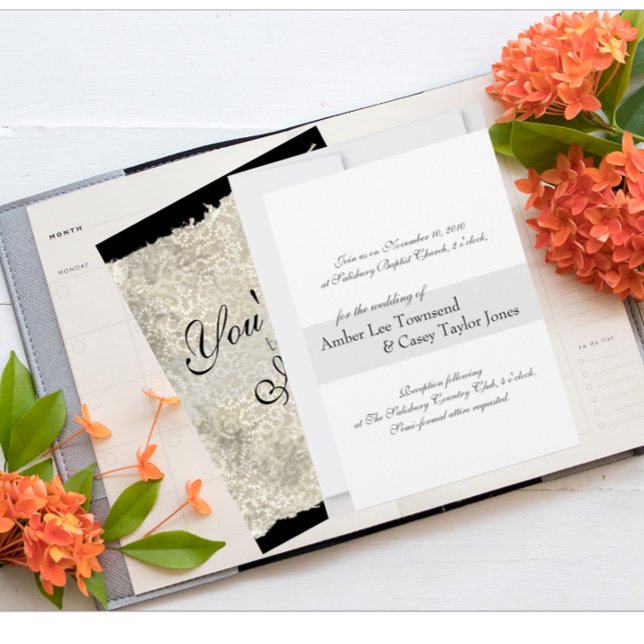 Classic Damask Wedding Invitations, Ebony Invitation (Creator Uploaded)