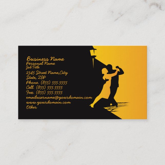 Classic Dancing Business Business Card (Front)