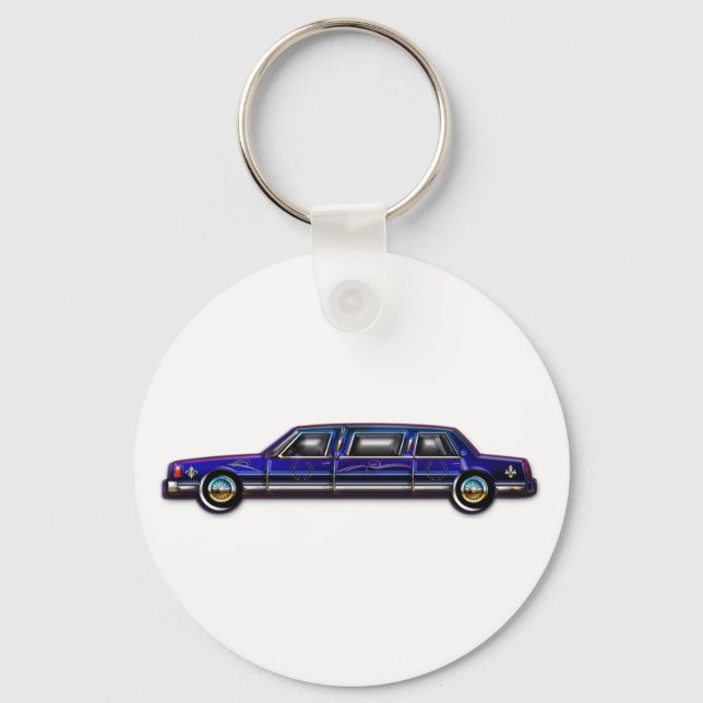 Classic Dark Blue Limo Keychain (Front)