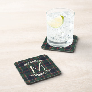 Classic Dark Blue Red Green Plaid Pattern Coaster