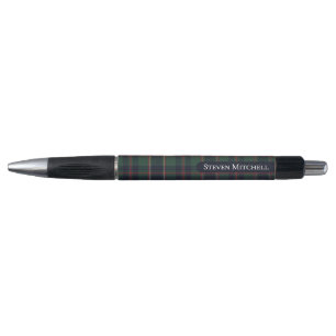 Classic Dark Blue Red Green Plaid Pattern Pen