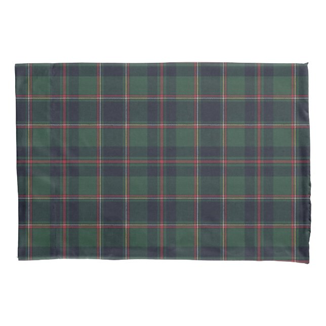 Classic Dark Blue Red Green Plaid Pattern Pillowcase (Front)