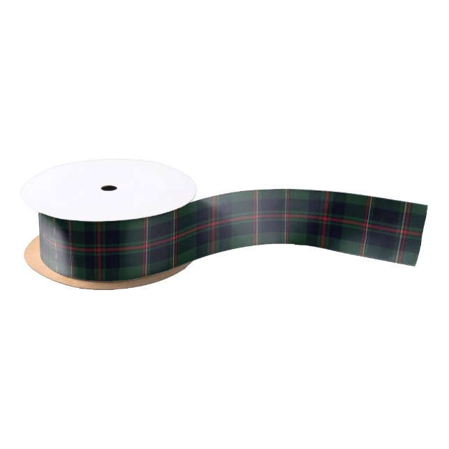 Classic Dark Blue Red Green Plaid Pattern Satin Ribbon (Spool)